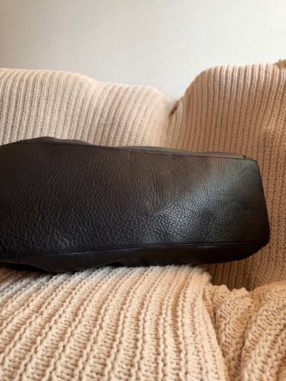 Furla Oversized Slouchy Pebbled Leather Shoulder Tote Black Made in Italy - Picture 4 of 9